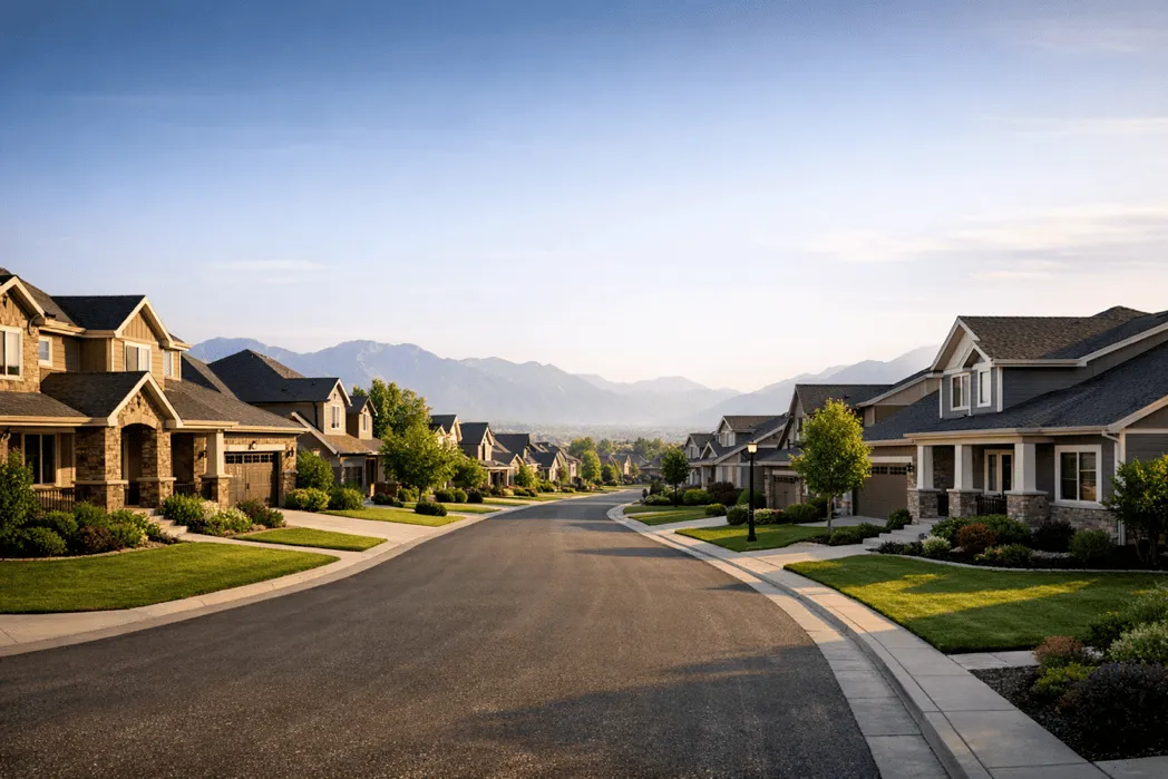 Residential street in Salt Lake County within our service area