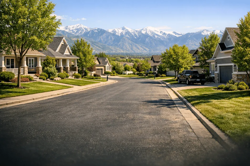 South Jordan neighborhood streetscape