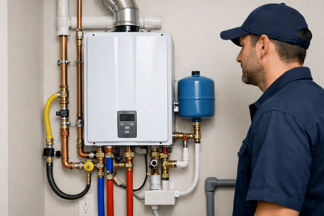 Tankless water heater installation