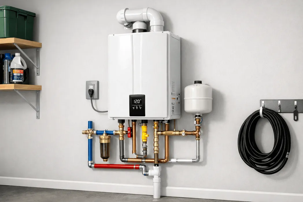 Tankless water heater installation
