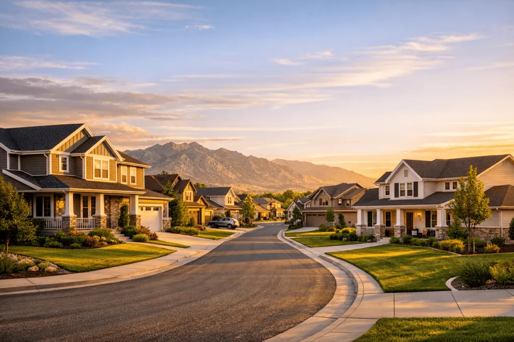 Utah neighborhood homes exterior