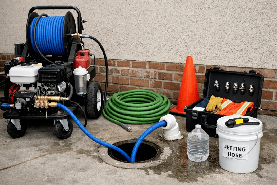 Hydro jetting equipment setup