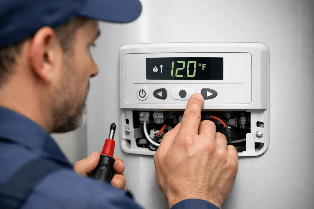 Water heater control panel inspection