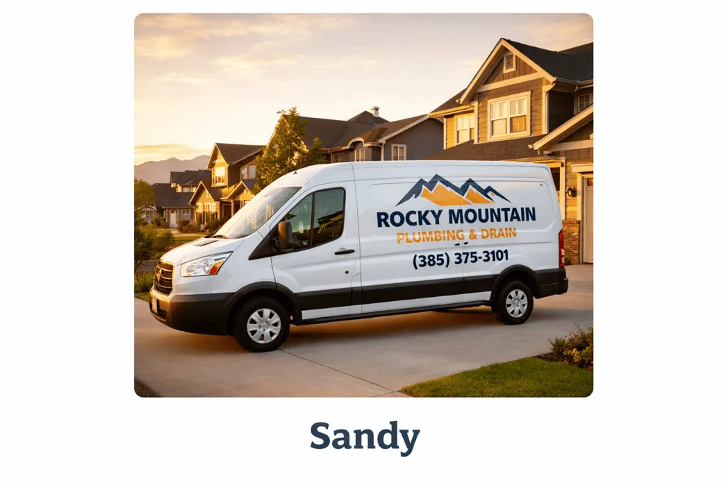 Rocky Mountain Plumbing & Drain service vehicle in Sandy